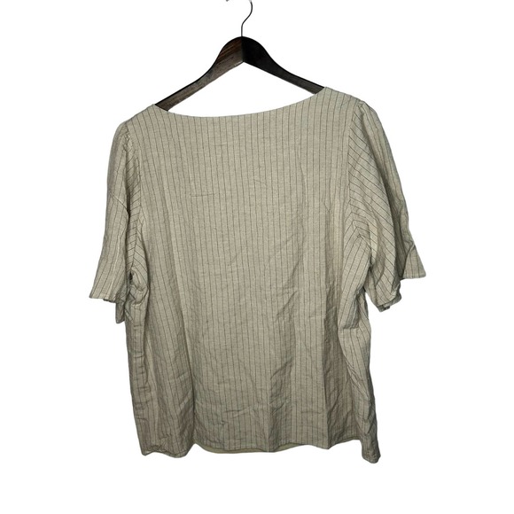 Inherit Clothing company womens‎ 4x linen blend top striped bell sleeve new - Picture 2 of 3